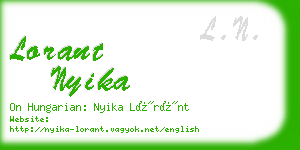 lorant nyika business card